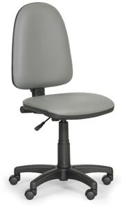 Dílenská pracovní židle na kolečkách TORINO bez područek, permanentní kontakt, pro měkké podlahy, šedá