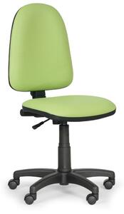Dílenská pracovní židle na kolečkách TORINO bez područek, permanentní kontakt, pro měkké podlahy, zelená