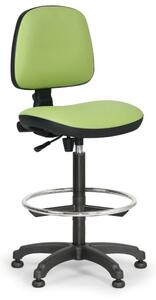 Pracovní židle s kluzáky MILANO bez područek, permanentní kontakt, opěrný kruh, zelená