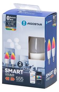 SADA 2x LED RGBW Stm. žárovka MESH Smart C37 E27/6,5W/230V 2700-6500K - Aigostar