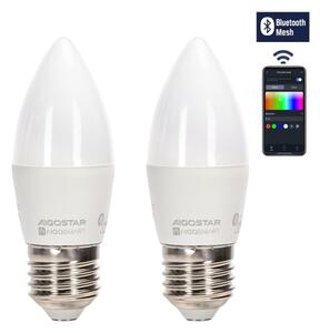 SADA 2x LED RGBW Stm. žárovka MESH Smart C37 E27/6,5W/230V 2700-6500K - Aigostar