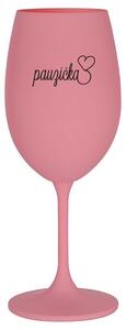 PAUZIČKA - růžová sklenička na víno 350 ml