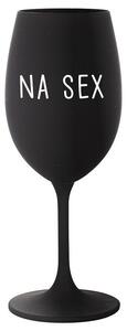 NA SEX - černá sklenička na víno 350 ml