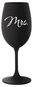 MRS. - černá sklenička na víno 350 ml