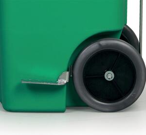 Plastový odpadkový koš na kolečkách koš, 120 l, zelený