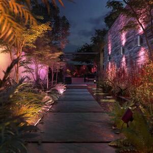 PHILIPS HUE 17463/47/P7 exteriérové ​​nástěnné svítidlo Appear 2x8W/1200lm 2000-6500K, RGB IP44 nerez