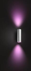 PHILIPS HUE 17463/47/P7 exteriérové ​​nástěnné svítidlo Appear 2x8W/1200lm 2000-6500K, RGB IP44 nerez