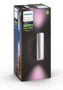 PHILIPS HUE 17463/47/P7 exteriérové ​​nástěnné svítidlo Appear 2x8W/1200lm 2000-6500K, RGB IP44 nerez