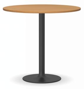 Konferenční stolek FILIP II, průměr 800 mm, černá podnož, deska buk