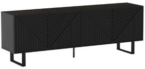 Marckeric Černý lakovaný TV stolek Peta 161 x 35 cm