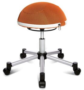 Zdravotní balanční židle HALF BALL s kovovým křížem, oranžová