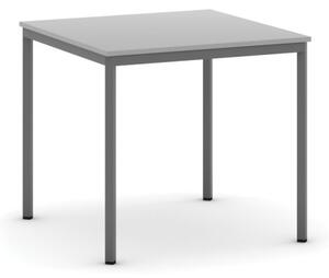 Jídelní stůl, 800 x 800 mm, deska šedá, podnož tm. šedá
