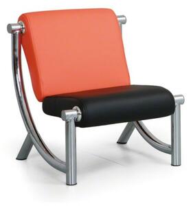 Kožená sedací souprava JAZZY II, křeslo, oranžová/černá