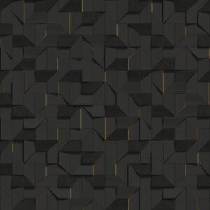 Vliesová 3D tapeta na zeď, černá, geometrický vzor, Z81001, Philipp Plein 2, Zambaiti Parati