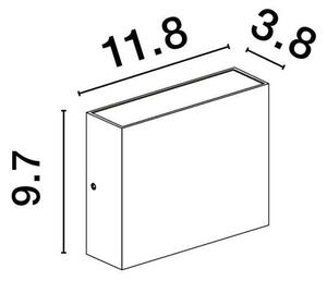 NV 9492640 Venkovní nástěnné svítidlo DEWI antracitový hliník a čiré sklo LED 7.7W 3000K 220-240V 253st. IP65 světlo nahoru a dolů - NOVA LUCE