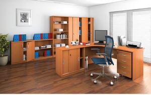 Rohový kancelářský pracovní stůl MIRELLI A+, pravý, bílá