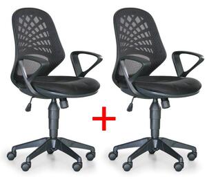Kancelářská židle FLER 1+1 ZDARMA, černá