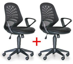 Kancelářská židle FLER 1+1 ZDARMA, černá