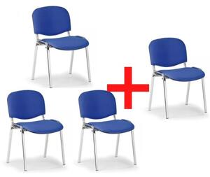 Konferenční židle VIVA chrom 3+1 ZDARMA, modrá