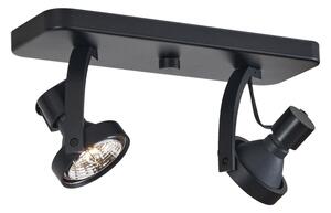 Designový stropní reflektor černý GU10 70mm 2-světla nastavitelný - Vo