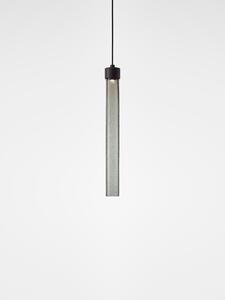 Brokis Designové LED závěsné svítidlo Comet Round 550, PC1375 Povrch Montury: Broušená bronz lak, Barva skla: Šedá kouřová - transparentní sklo, Baldachýn: Broušená champagne lak