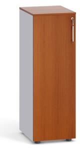 Nizká kancelářská skříň PRIMO, 1087 x 400 x 420 mm, šedá / třešeň