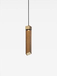 Brokis Designové LED závěsné svítidlo Comet Square 380, PC1378 Povrch Montury: Broušená bronz lak, Barva skla: Šedá kouřová - transparentní sklo, Baldachýn: Broušená champagne lak