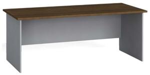Kancelářský psací stůl PRIMO FLEXI, rovný 1800 x 800 mm, šedá / ořech