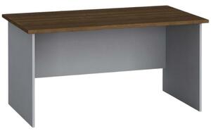 Kancelářský psací stůl PRIMO FLEXI, rovný 1400 x 800 mm, šedá / ořech