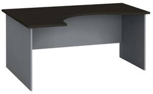 Ergonomický kancelářský pracovní stůl PRIMO FLEXI, 160 x 120 cm, šedá / wenge, levý