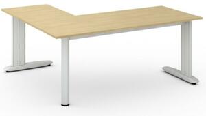 Rohový kancelářský psací stůl PRIMO FLEXIBLE 1800 x 1600 mm, bříza