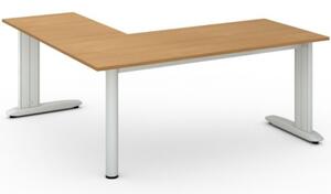 Rohový kancelářský psací stůl PRIMO FLEXIBLE 1800 x 1800 mm, buk