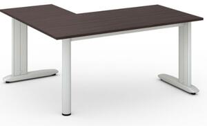 Rohový kancelářský psací stůl PRIMO FLEXIBLE 1600 x 1400 mm, wenge