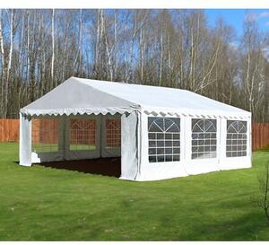AKČNÍ SADA: Párty stan 5x8m PVC Standard Ohnivzdorný + 8ks Pivní set 200x50cm barva Zeleno-bílá
