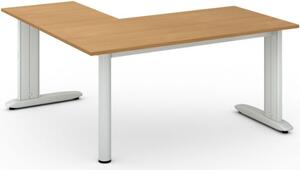 Rohový kancelářský psací stůl PRIMO FLEXIBLE, 1600 x 1600 mm, grafitová