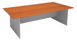 Jednací stůl PRIMO FLEXI 2400 x 1200 mm, hranatý, šedá / třešeň