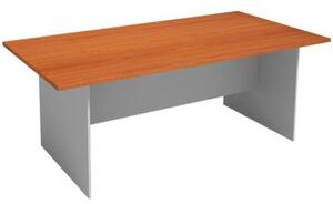 Jednací stůl PRIMO FLEXI 2000 x 1000 mm, hranatý, šedá / třešeň