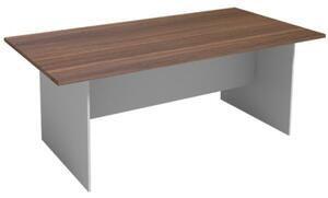 Jednací stůl PRIMO FLEXI 2000 x 1000 mm, hranatý, šedá / ořech