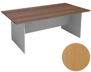 Jednací stůl PRIMO FLEXI 2000 x 1000 mm, hranatý, šedá / buk