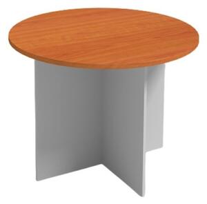 Jednací stůl s kulatou deskou PRIMO FLEXI, průměr 1000 mm, šedá / třešeň
