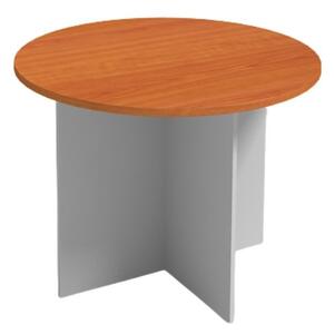 Jednací stůl s kulatou deskou PRIMO FLEXI, průměr 1000 mm, šedá / ořech