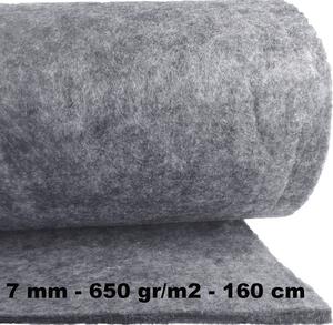 Technický filc 7 mm barva Šedá, šířka 160 cm