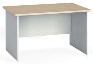 Kancelářský psací stůl PRIMO FLEXI, rovný 1200 x 800 mm, bílá/dub přírodní