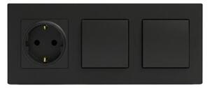 Legrand-Dvojitý jednopólový vypínač č. 1 a zásuv domovSCHUKO 250V/16A NELOE STEP