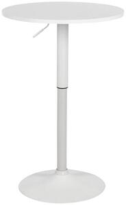 Barový stůl Lamoni - v85-106 cm x Ø60 cm - Bílá/bílá