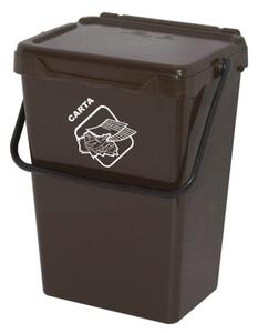 Plastový odpadkový koš pro třídění odpadu, hnědý, 35 l