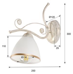 Nástěnná lampa RETRO II 1xE27/60W/230V bílá patina