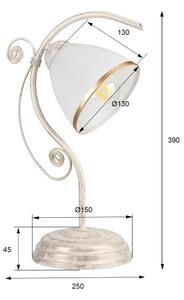Stolní lampa RETRO II 1xE27/60W/230V bílá patina