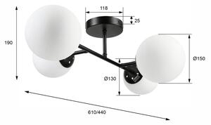 Přisazený lustr MADDIE 4xE14/5W/230V černá