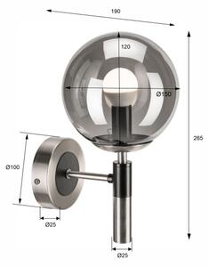 Nástěnné svítidlo ROLLO 1xE14/5W/230V matný chrom/kouřová